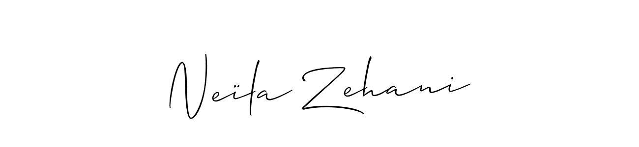 Design your own signature with our free online signature maker. With this signature software, you can create a handwritten (Allison_Script) signature for name Neïla Zehani. Neïla Zehani signature style 2 images and pictures png