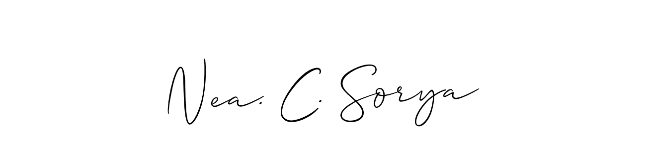 Once you've used our free online signature maker to create your best signature Allison_Script style, it's time to enjoy all of the benefits that Nea. C. Sorya name signing documents. Nea. C. Sorya signature style 2 images and pictures png