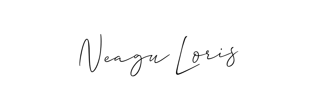 Design your own signature with our free online signature maker. With this signature software, you can create a handwritten (Allison_Script) signature for name Neagu Loris. Neagu Loris signature style 2 images and pictures png