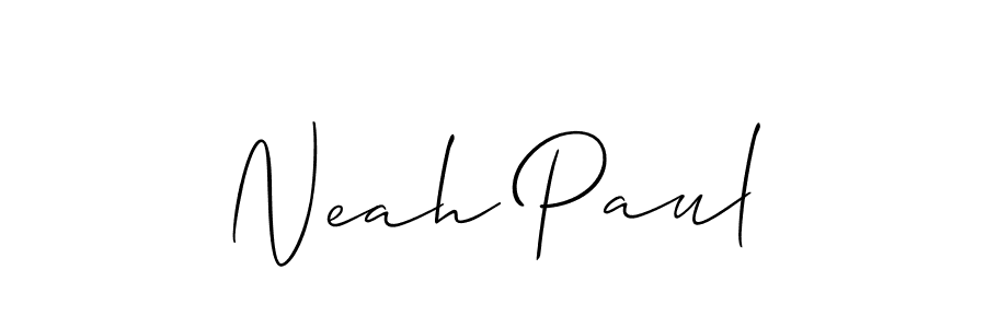 The best way (Allison_Script) to make a short signature is to pick only two or three words in your name. The name Neah Paul include a total of six letters. For converting this name. Neah Paul signature style 2 images and pictures png