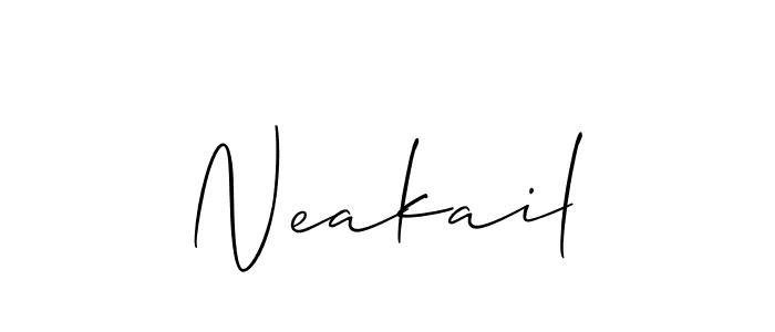 How to make Neakail name signature. Use Allison_Script style for creating short signs online. This is the latest handwritten sign. Neakail signature style 2 images and pictures png