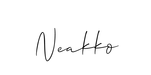 Neakko stylish signature style. Best Handwritten Sign (Allison_Script) for my name. Handwritten Signature Collection Ideas for my name Neakko. Neakko signature style 2 images and pictures png