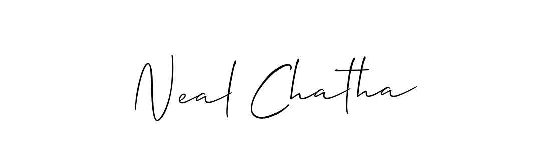 Create a beautiful signature design for name Neal Chatha. With this signature (Allison_Script) fonts, you can make a handwritten signature for free. Neal Chatha signature style 2 images and pictures png