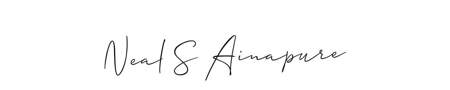 Make a short Neal S Ainapure signature style. Manage your documents anywhere anytime using Allison_Script. Create and add eSignatures, submit forms, share and send files easily. Neal S Ainapure signature style 2 images and pictures png