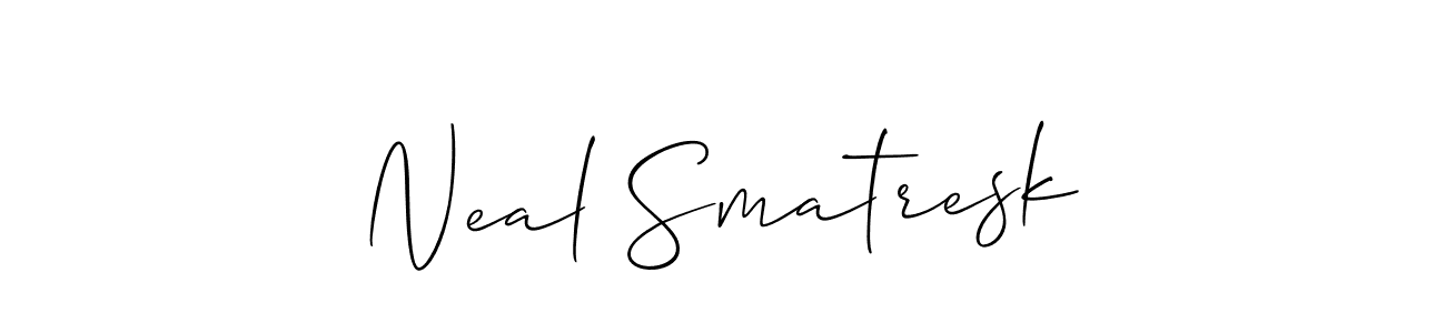 Use a signature maker to create a handwritten signature online. With this signature software, you can design (Allison_Script) your own signature for name Neal Smatresk. Neal Smatresk signature style 2 images and pictures png