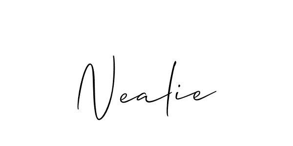 Make a beautiful signature design for name Nealie. With this signature (Allison_Script) style, you can create a handwritten signature for free. Nealie signature style 2 images and pictures png