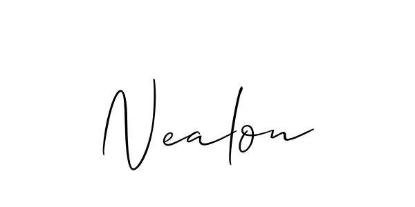 Nealon stylish signature style. Best Handwritten Sign (Allison_Script) for my name. Handwritten Signature Collection Ideas for my name Nealon. Nealon signature style 2 images and pictures png