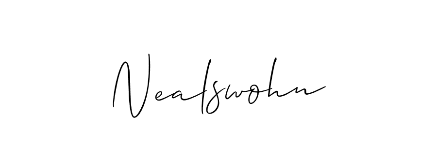 Create a beautiful signature design for name Nealswohn. With this signature (Allison_Script) fonts, you can make a handwritten signature for free. Nealswohn signature style 2 images and pictures png