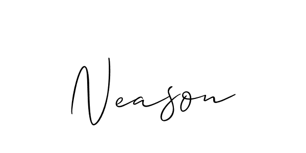 Make a beautiful signature design for name Neason. With this signature (Allison_Script) style, you can create a handwritten signature for free. Neason signature style 2 images and pictures png