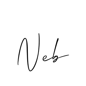 How to make Neb signature? Allison_Script is a professional autograph style. Create handwritten signature for Neb name. Neb signature style 2 images and pictures png