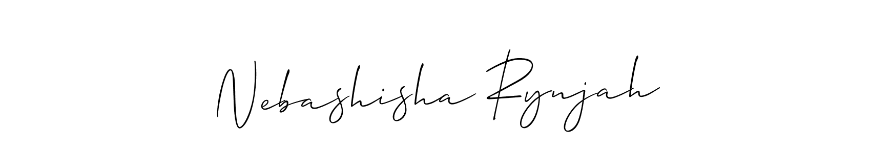 Make a beautiful signature design for name Nebashisha Rynjah. With this signature (Allison_Script) style, you can create a handwritten signature for free. Nebashisha Rynjah signature style 2 images and pictures png