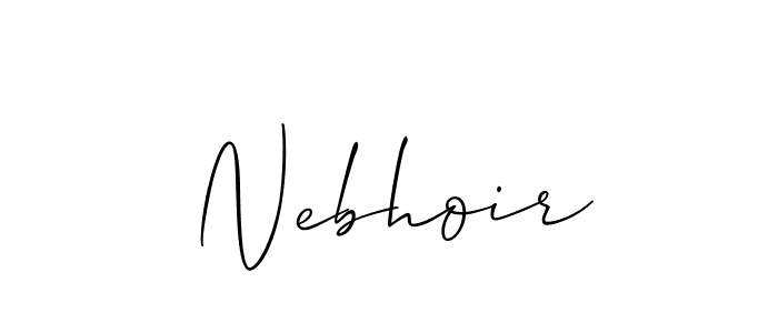 The best way (Allison_Script) to make a short signature is to pick only two or three words in your name. The name Nebhoir include a total of six letters. For converting this name. Nebhoir signature style 2 images and pictures png