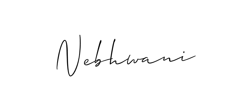 It looks lik you need a new signature style for name Nebhwani. Design unique handwritten (Allison_Script) signature with our free signature maker in just a few clicks. Nebhwani signature style 2 images and pictures png