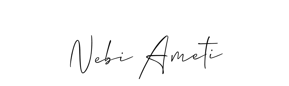 Also we have Nebi Ameti name is the best signature style. Create professional handwritten signature collection using Allison_Script autograph style. Nebi Ameti signature style 2 images and pictures png