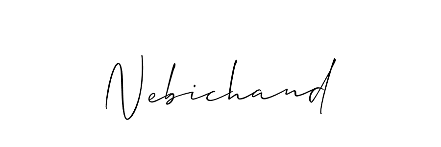 The best way (Allison_Script) to make a short signature is to pick only two or three words in your name. The name Nebichand include a total of six letters. For converting this name. Nebichand signature style 2 images and pictures png