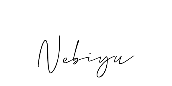 How to Draw Nebiyu signature style? Allison_Script is a latest design signature styles for name Nebiyu. Nebiyu signature style 2 images and pictures png