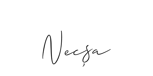 How to make Necșa name signature. Use Allison_Script style for creating short signs online. This is the latest handwritten sign. Necșa signature style 2 images and pictures png