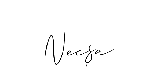 The best way (Allison_Script) to make a short signature is to pick only two or three words in your name. The name Necșa include a total of six letters. For converting this name. Necșa signature style 2 images and pictures png