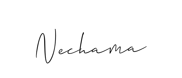 It looks lik you need a new signature style for name Nechama. Design unique handwritten (Allison_Script) signature with our free signature maker in just a few clicks. Nechama signature style 2 images and pictures png