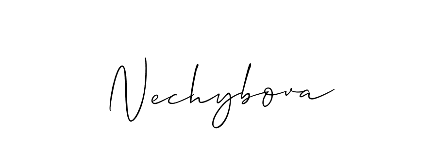 You should practise on your own different ways (Allison_Script) to write your name (Nechybova) in signature. don't let someone else do it for you. Nechybova signature style 2 images and pictures png