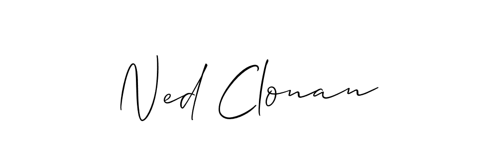 Best and Professional Signature Style for Ned Clonan. Allison_Script Best Signature Style Collection. Ned Clonan signature style 2 images and pictures png