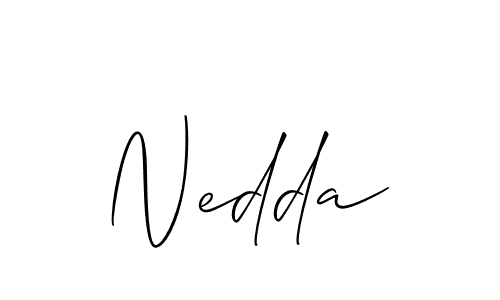 Allison_Script is a professional signature style that is perfect for those who want to add a touch of class to their signature. It is also a great choice for those who want to make their signature more unique. Get Nedda name to fancy signature for free. Nedda signature style 2 images and pictures png