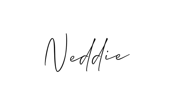 Make a beautiful signature design for name Neddie. With this signature (Allison_Script) style, you can create a handwritten signature for free. Neddie signature style 2 images and pictures png