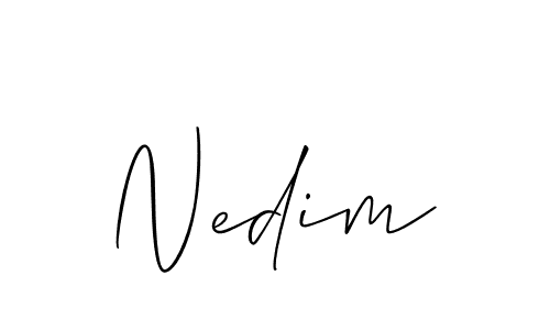 The best way (Allison_Script) to make a short signature is to pick only two or three words in your name. The name Nedim include a total of six letters. For converting this name. Nedim signature style 2 images and pictures png