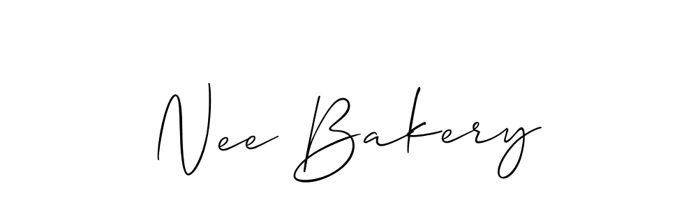 Create a beautiful signature design for name Nee Bakery. With this signature (Allison_Script) fonts, you can make a handwritten signature for free. Nee Bakery signature style 2 images and pictures png