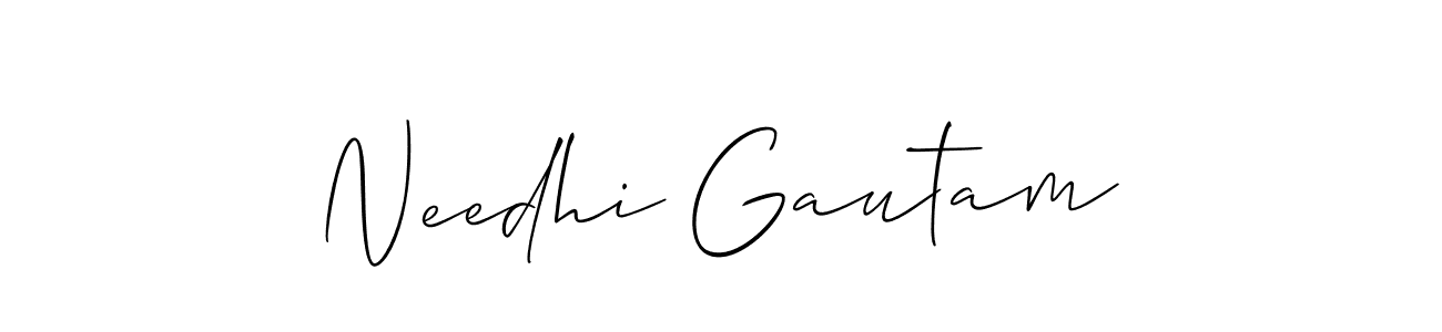 It looks lik you need a new signature style for name Needhi Gautam. Design unique handwritten (Allison_Script) signature with our free signature maker in just a few clicks. Needhi Gautam signature style 2 images and pictures png