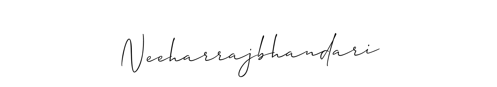 Design your own signature with our free online signature maker. With this signature software, you can create a handwritten (Allison_Script) signature for name Neeharrajbhandari. Neeharrajbhandari signature style 2 images and pictures png