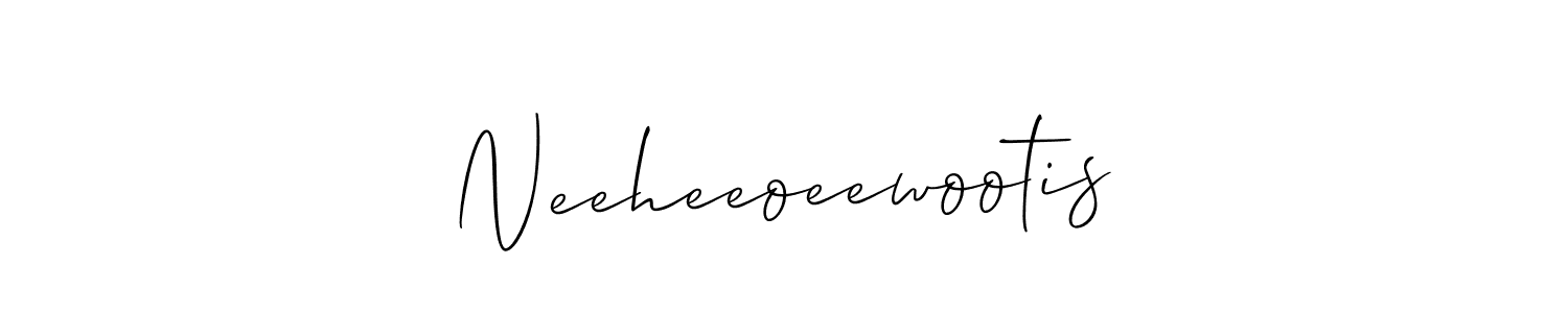 Also we have Neeheeoeewootis name is the best signature style. Create professional handwritten signature collection using Allison_Script autograph style. Neeheeoeewootis signature style 2 images and pictures png