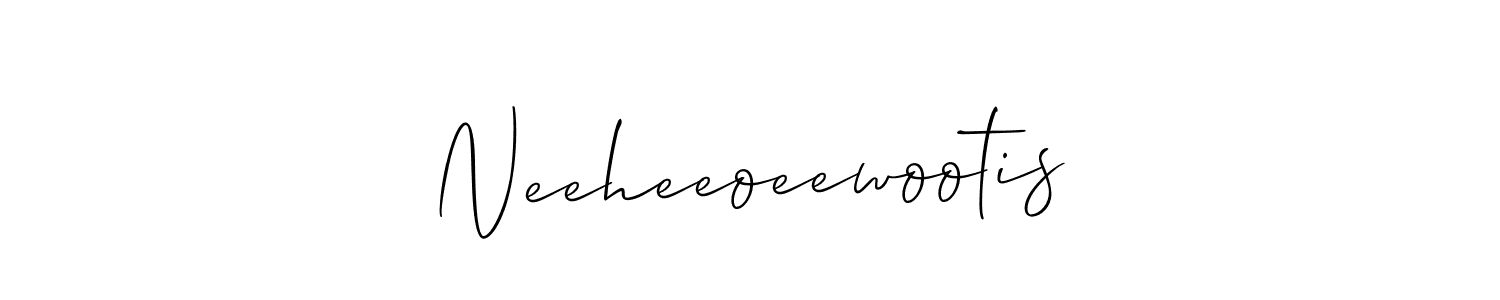 Create a beautiful signature design for name Neeheeoeewootis. With this signature (Allison_Script) fonts, you can make a handwritten signature for free. Neeheeoeewootis signature style 2 images and pictures png