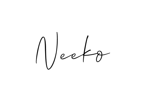 Allison_Script is a professional signature style that is perfect for those who want to add a touch of class to their signature. It is also a great choice for those who want to make their signature more unique. Get Neeko name to fancy signature for free. Neeko signature style 2 images and pictures png