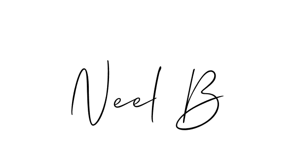 Also You can easily find your signature by using the search form. We will create Neel B name handwritten signature images for you free of cost using Allison_Script sign style. Neel B signature style 2 images and pictures png