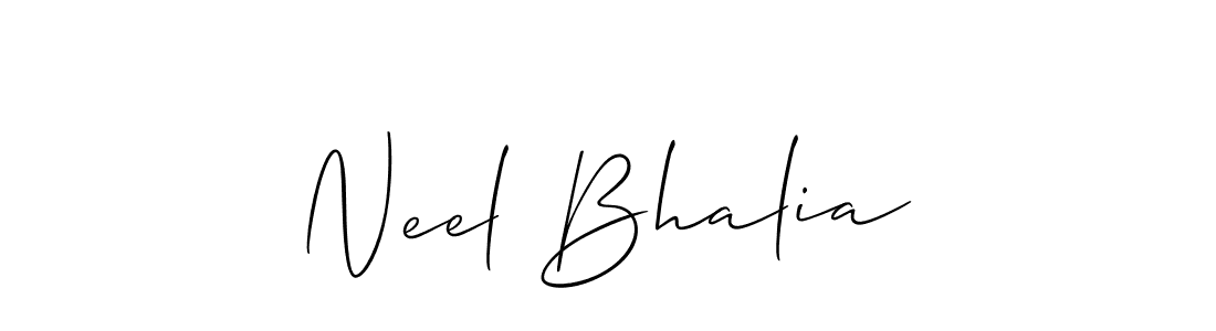 You should practise on your own different ways (Allison_Script) to write your name (Neel Bhalia) in signature. don't let someone else do it for you. Neel Bhalia signature style 2 images and pictures png