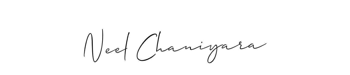 Similarly Allison_Script is the best handwritten signature design. Signature creator online .You can use it as an online autograph creator for name Neel Chaniyara. Neel Chaniyara signature style 2 images and pictures png