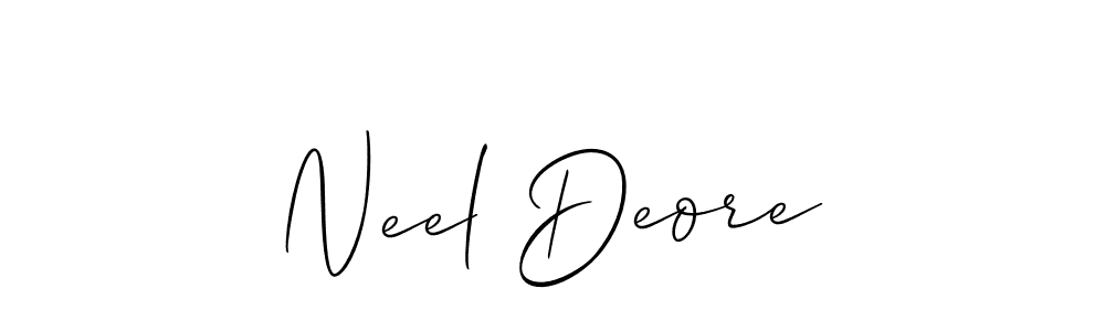 This is the best signature style for the Neel Deore name. Also you like these signature font (Allison_Script). Mix name signature. Neel Deore signature style 2 images and pictures png