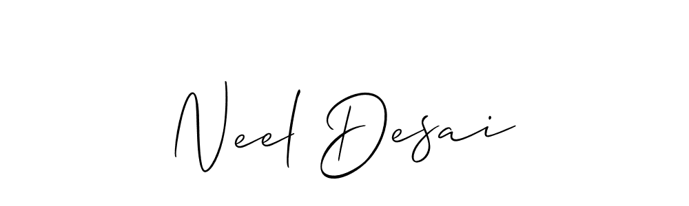 Create a beautiful signature design for name Neel Desai. With this signature (Allison_Script) fonts, you can make a handwritten signature for free. Neel Desai signature style 2 images and pictures png