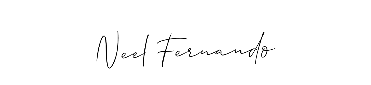 Make a beautiful signature design for name Neel Fernando. With this signature (Allison_Script) style, you can create a handwritten signature for free. Neel Fernando signature style 2 images and pictures png