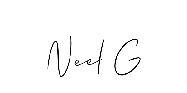 Allison_Script is a professional signature style that is perfect for those who want to add a touch of class to their signature. It is also a great choice for those who want to make their signature more unique. Get Neel G name to fancy signature for free. Neel G signature style 2 images and pictures png