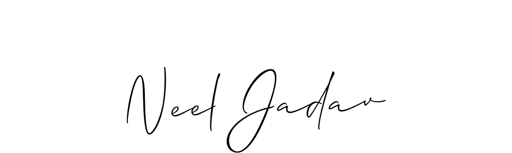 if you are searching for the best signature style for your name Neel Jadav. so please give up your signature search. here we have designed multiple signature styles  using Allison_Script. Neel Jadav signature style 2 images and pictures png