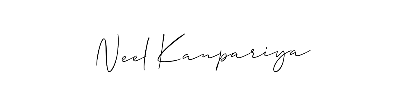 Also You can easily find your signature by using the search form. We will create Neel Kanpariya name handwritten signature images for you free of cost using Allison_Script sign style. Neel Kanpariya signature style 2 images and pictures png