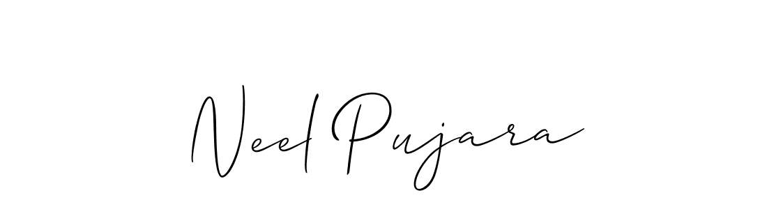 Create a beautiful signature design for name Neel Pujara. With this signature (Allison_Script) fonts, you can make a handwritten signature for free. Neel Pujara signature style 2 images and pictures png