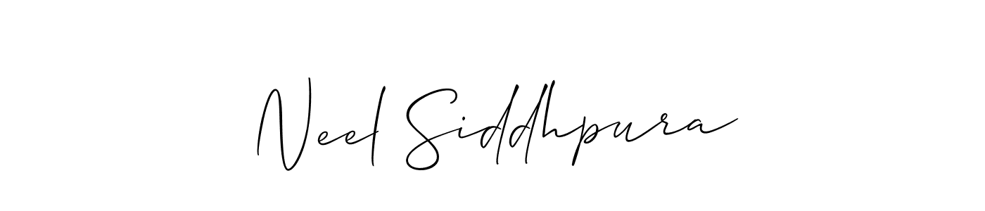 You should practise on your own different ways (Allison_Script) to write your name (Neel Siddhpura) in signature. don't let someone else do it for you. Neel Siddhpura signature style 2 images and pictures png