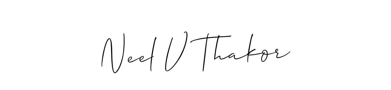 How to make Neel V Thakor name signature. Use Allison_Script style for creating short signs online. This is the latest handwritten sign. Neel V Thakor signature style 2 images and pictures png