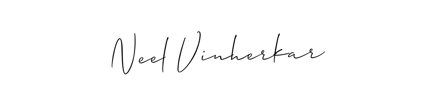 Neel Vinherkar stylish signature style. Best Handwritten Sign (Allison_Script) for my name. Handwritten Signature Collection Ideas for my name Neel Vinherkar. Neel Vinherkar signature style 2 images and pictures png