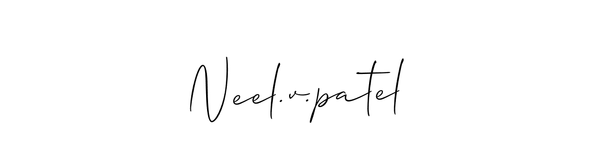 Create a beautiful signature design for name Neel.v.patel. With this signature (Allison_Script) fonts, you can make a handwritten signature for free. Neel.v.patel signature style 2 images and pictures png