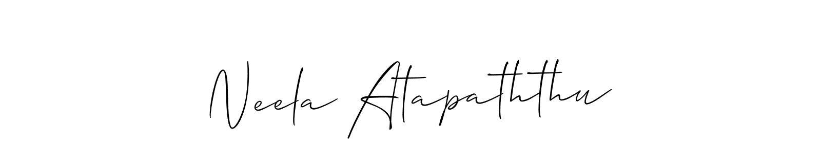 You can use this online signature creator to create a handwritten signature for the name Neela Atapaththu. This is the best online autograph maker. Neela Atapaththu signature style 2 images and pictures png