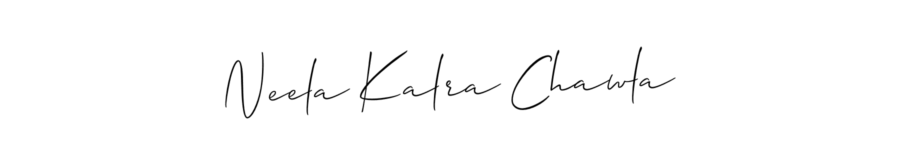 You can use this online signature creator to create a handwritten signature for the name Neela Kalra Chawla. This is the best online autograph maker. Neela Kalra Chawla signature style 2 images and pictures png